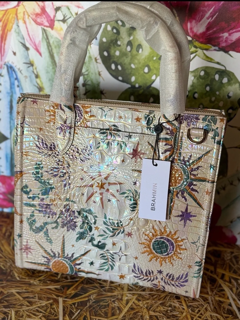 Brahmin Large Caroline Vitality Melbourne NWT Moon Stars Sun Celestial - Picture 10 of 13